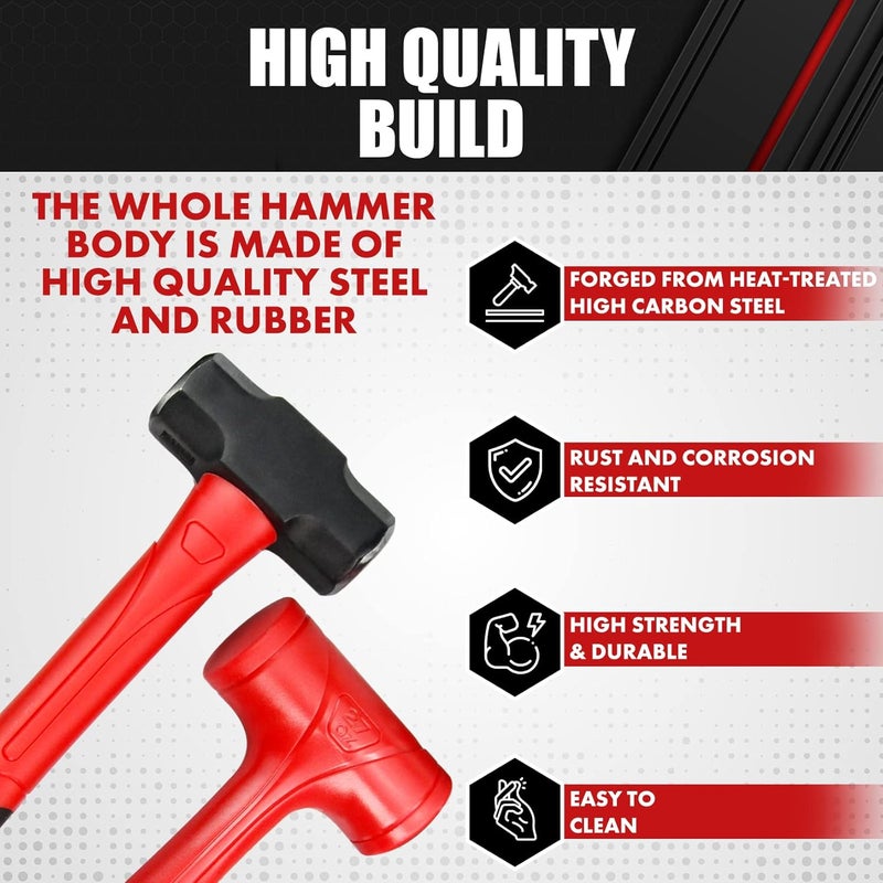 ct 6-Piece Hammer Set, Fiberglass Handle & Mallet Set, Metal Working | Garage Home Kit | Mechanic Tools | Sledge Hammer | blacksmith Hammer | Ball Peen Hammers | Hand Tools - Image 4